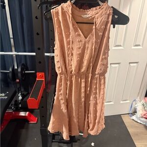 Blu Pepper Textured Peach Mini Dress